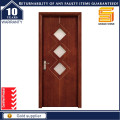 Estilo Europeo Madera de caoba Teca Madera Panel de vidrio Puerta de madera